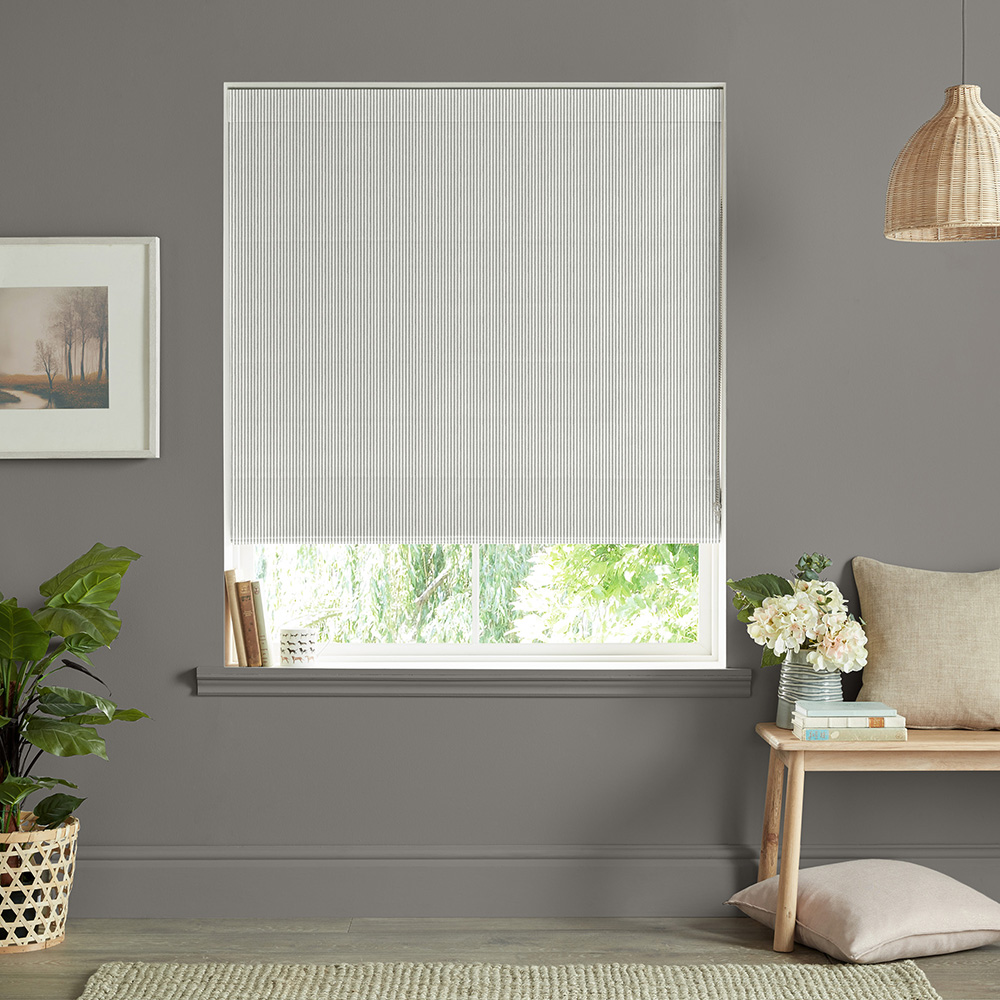 Stamford Stripe Grey Roman Blind