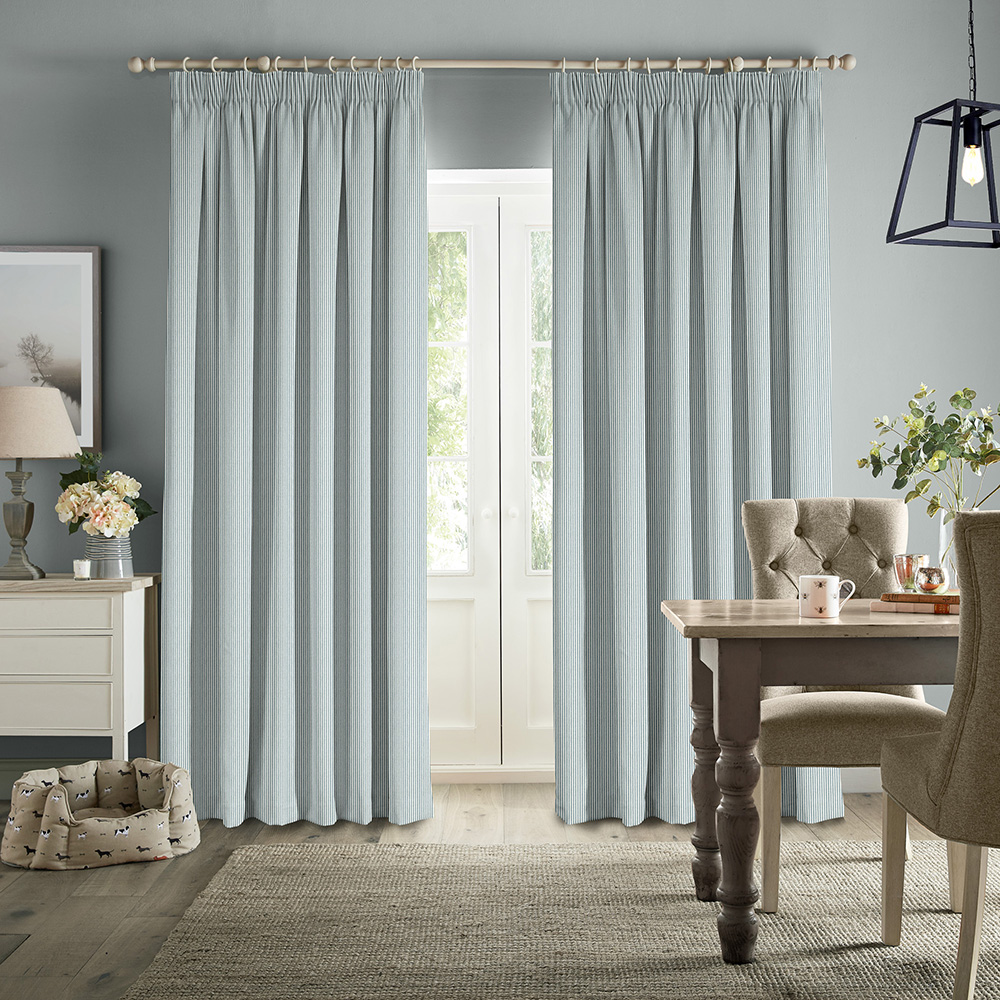 Stamford Stripe Blue Curtains