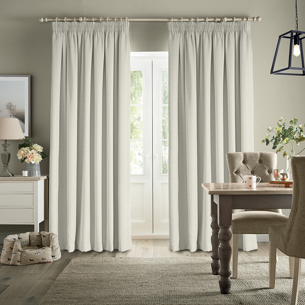 Stamford Stripe Natural Curtains