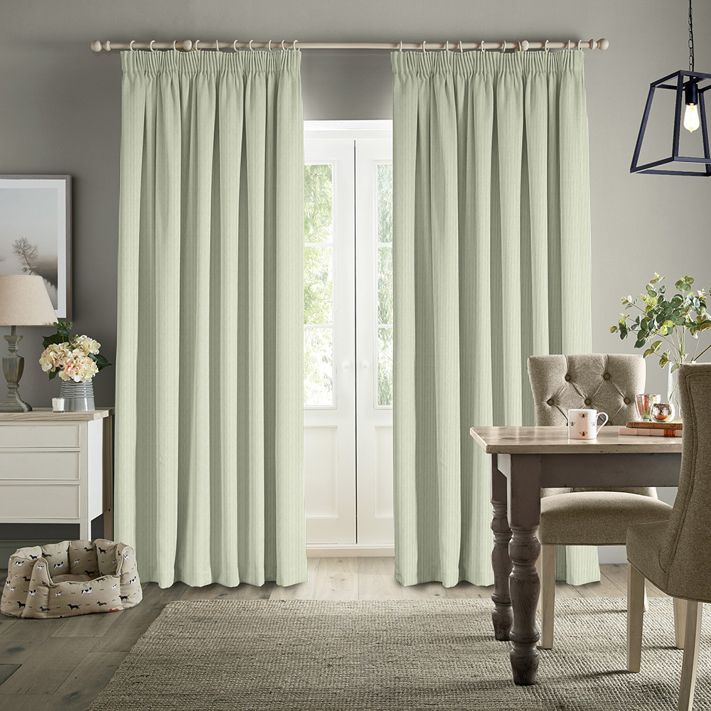 Stamford Stripe Sage Curtains