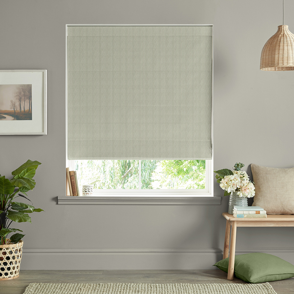 Stamford Stripe Sage Roman Blind