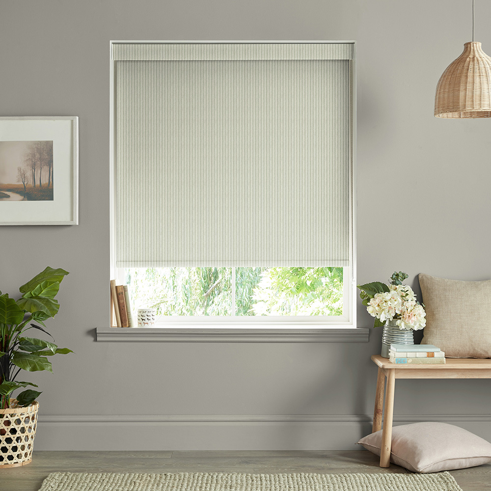 Stamford Stripe Sage Roller Blind