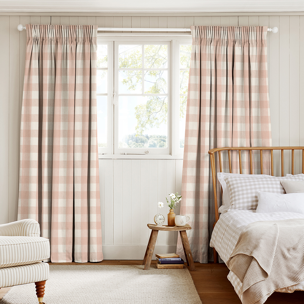 Gingham Pink Curtains
