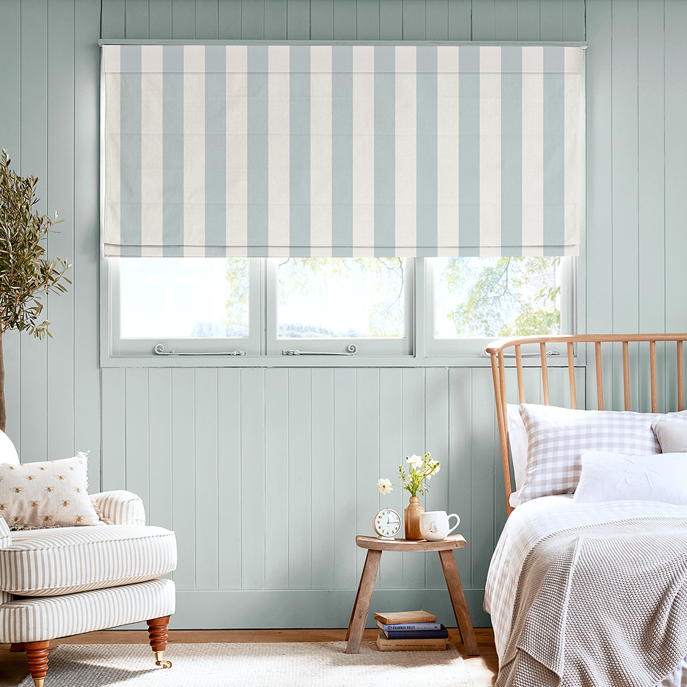 Witham Stripe Blue Roman Blind