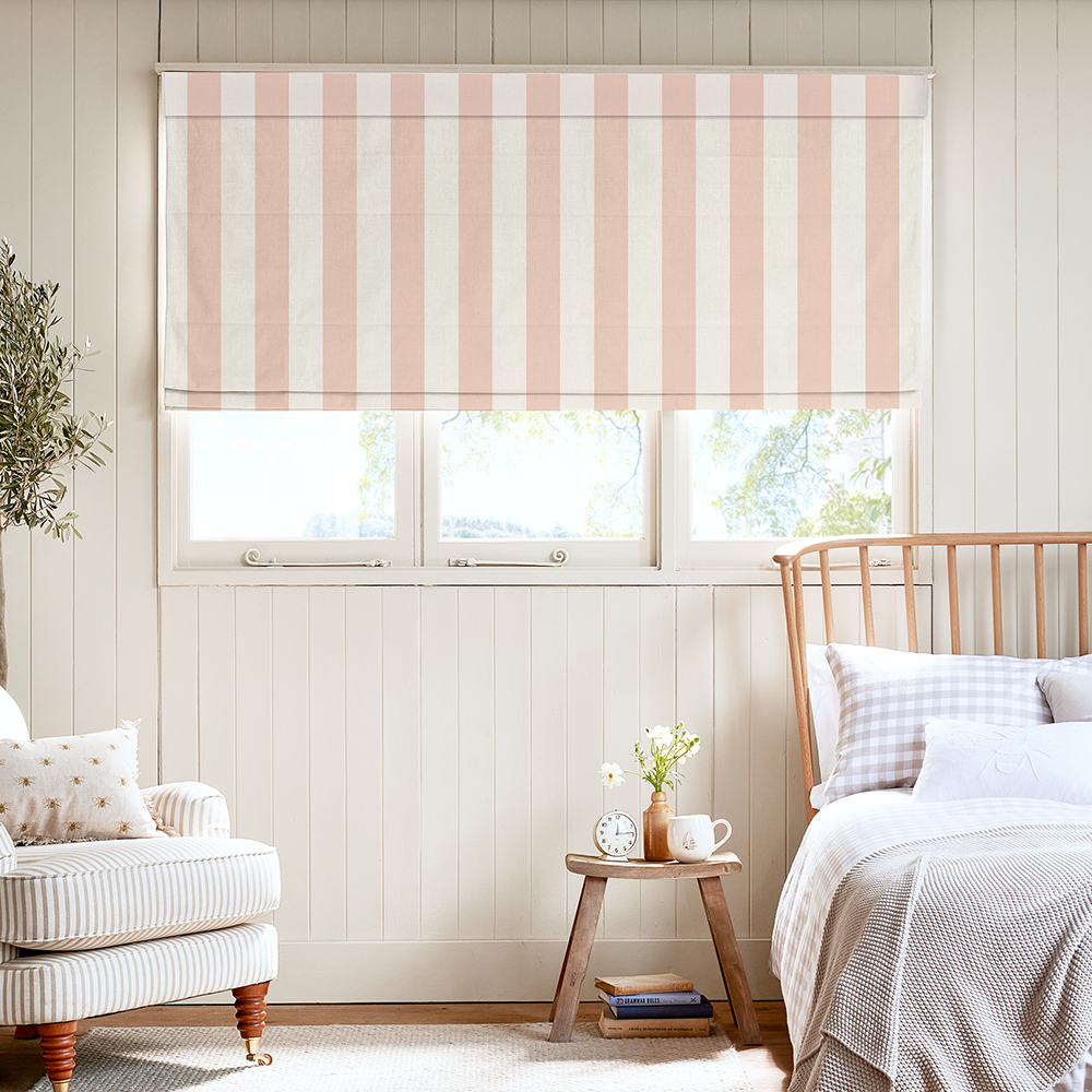 Witham Stripe Pink Roman Blind