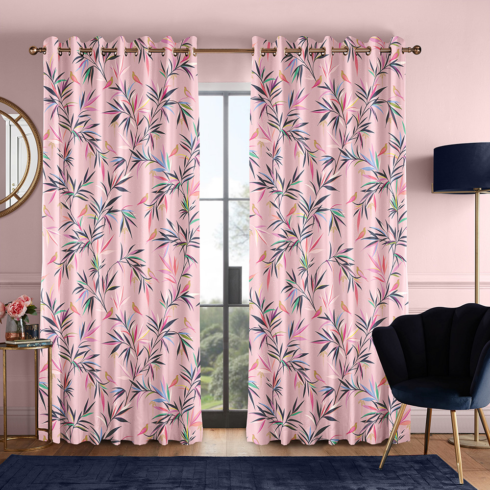 Bamboo Soft Pink Curtains