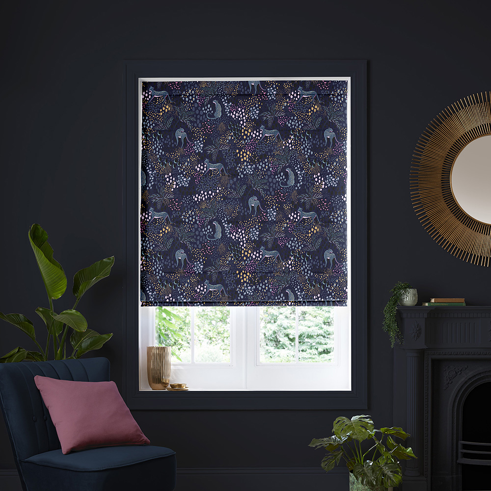 Leopard Midnight Roman Blind