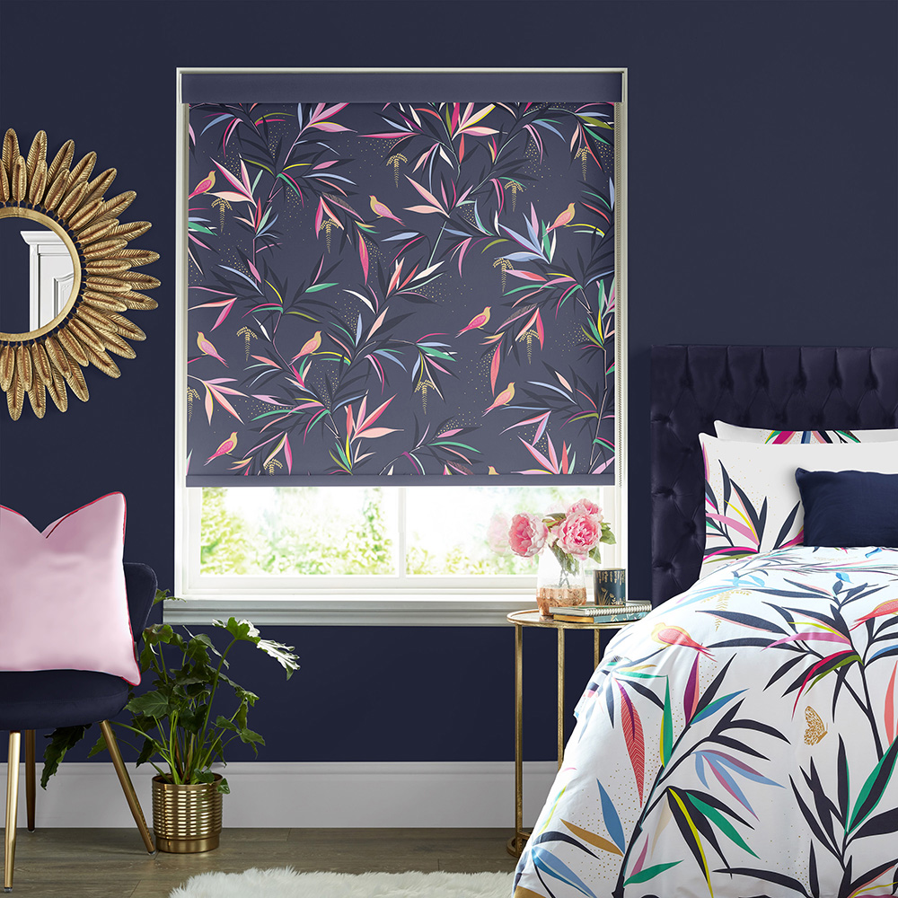 Bamboo Smokey Blue Roller Blind