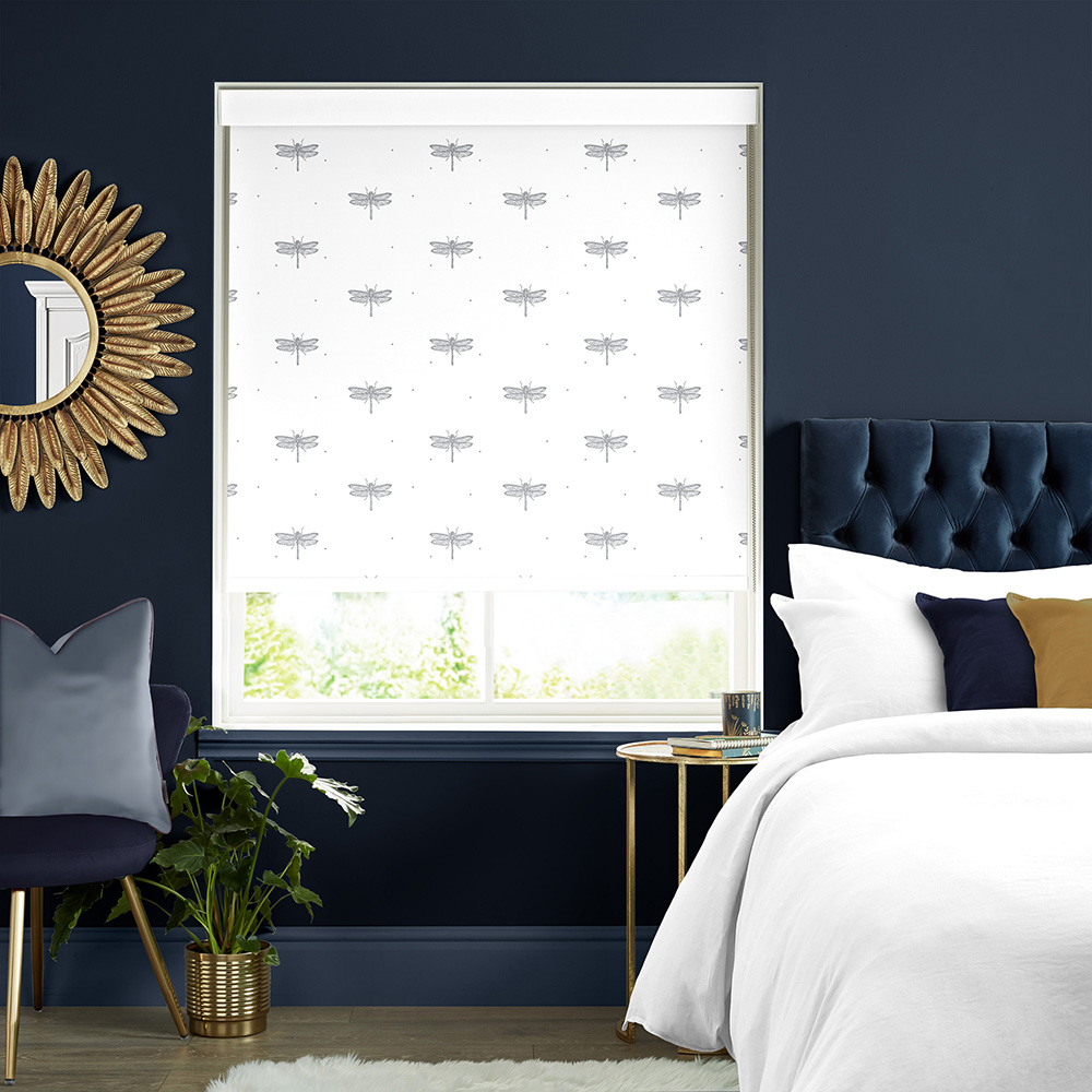 Dragonfly White Roller Blind