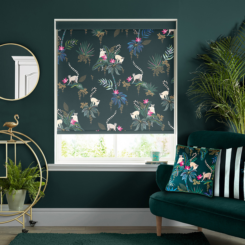 Lemur Forest Green Roller Blind