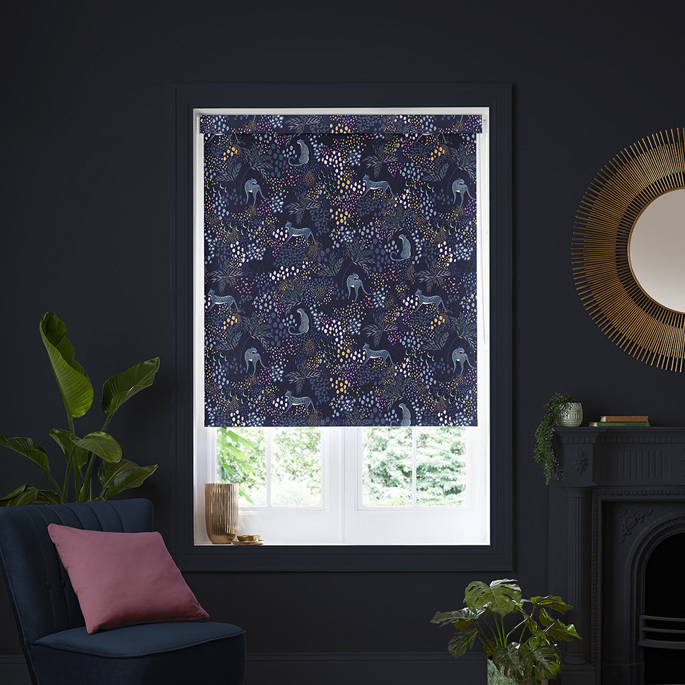 Leopard Midnight Roller Blind