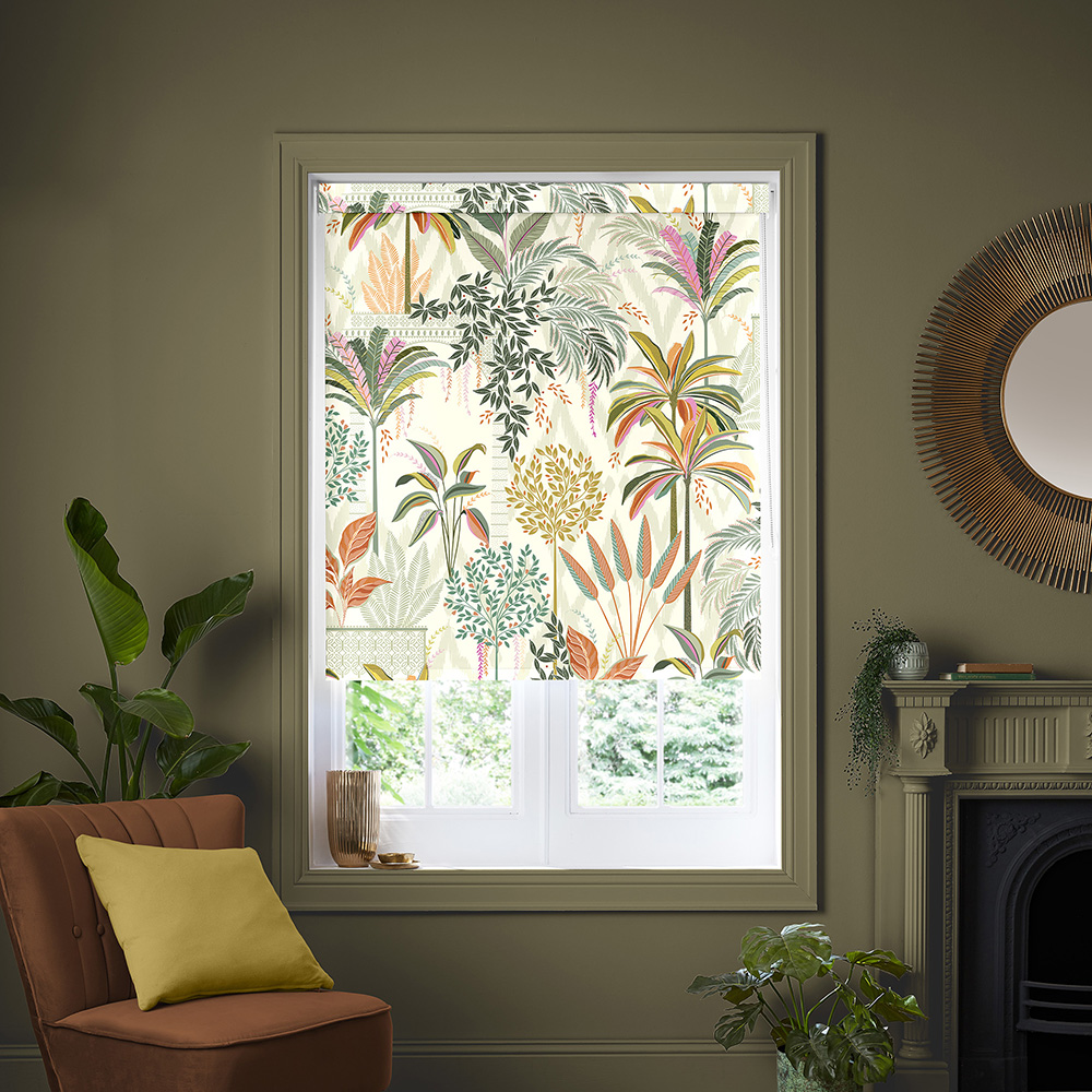 Palm Garden Light Stone Roller Blind