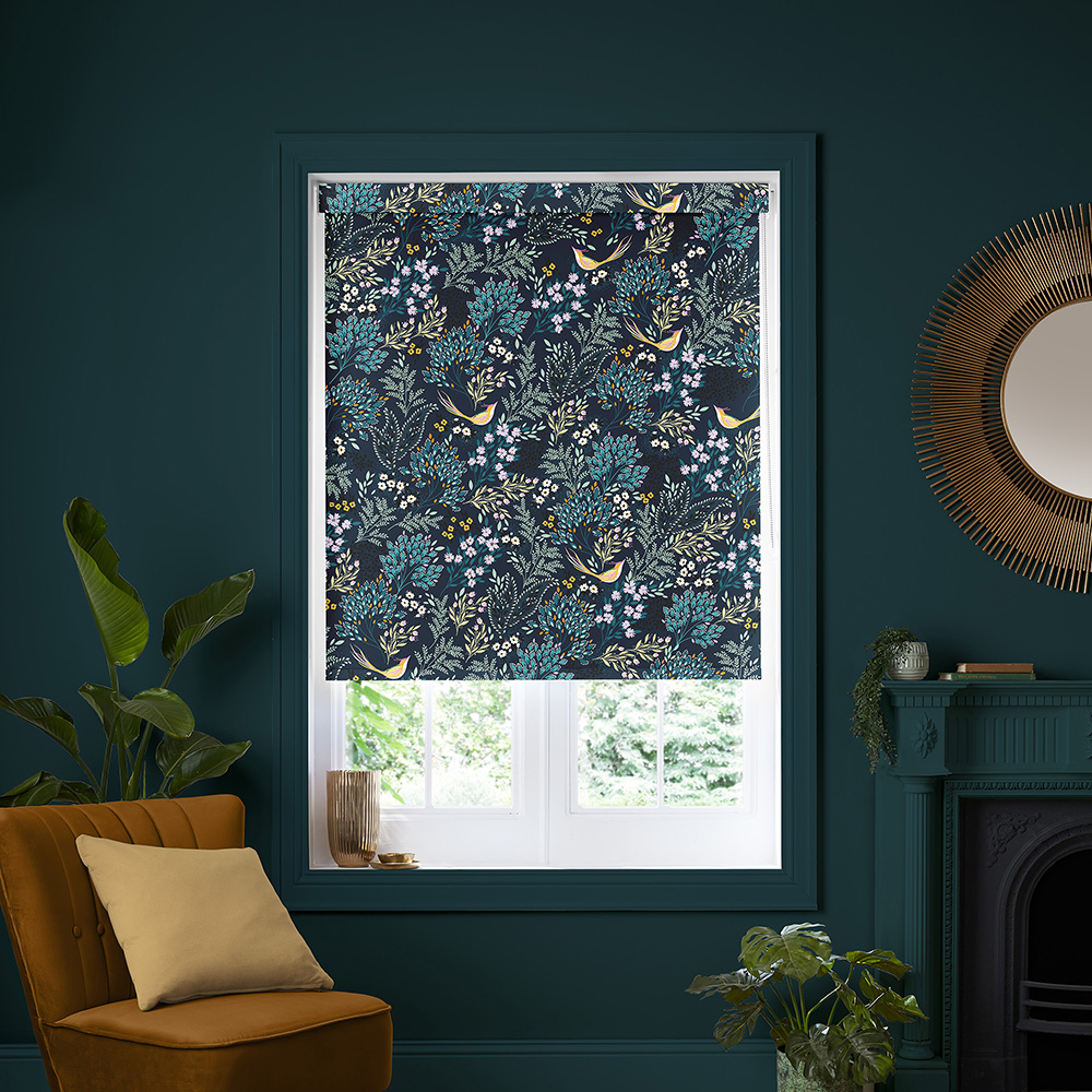 Songbird Teal Roller Blind