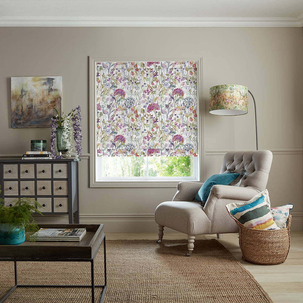 Country Hedgerow Lotus Roman Blind