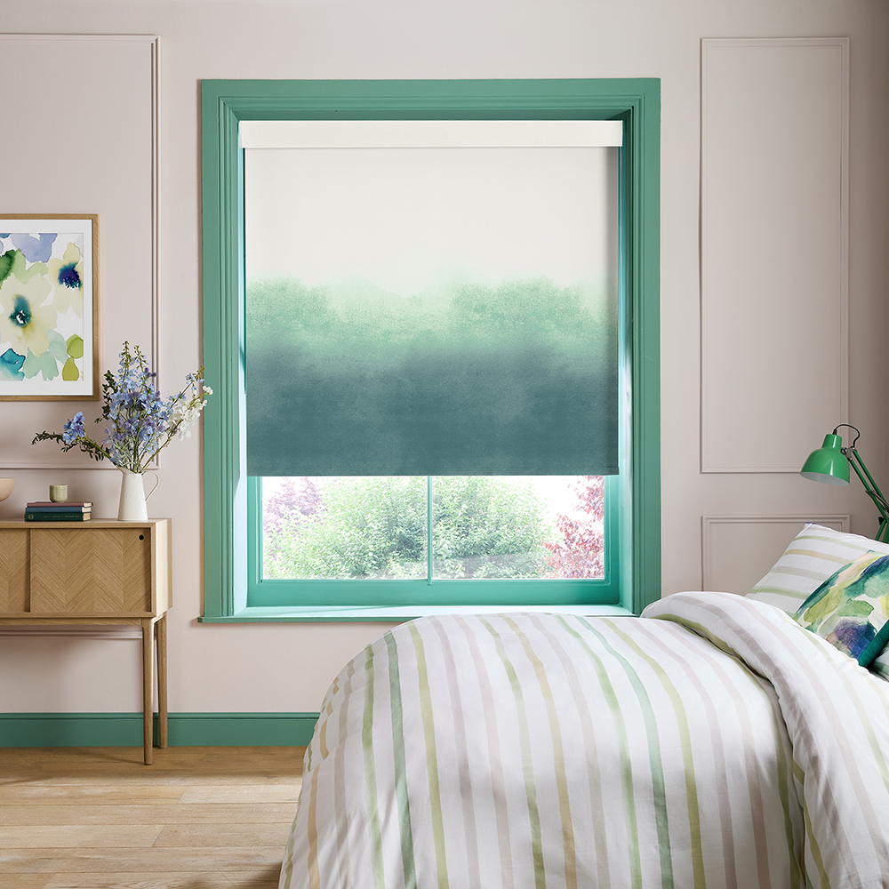 Ombre Teal Roller Blind