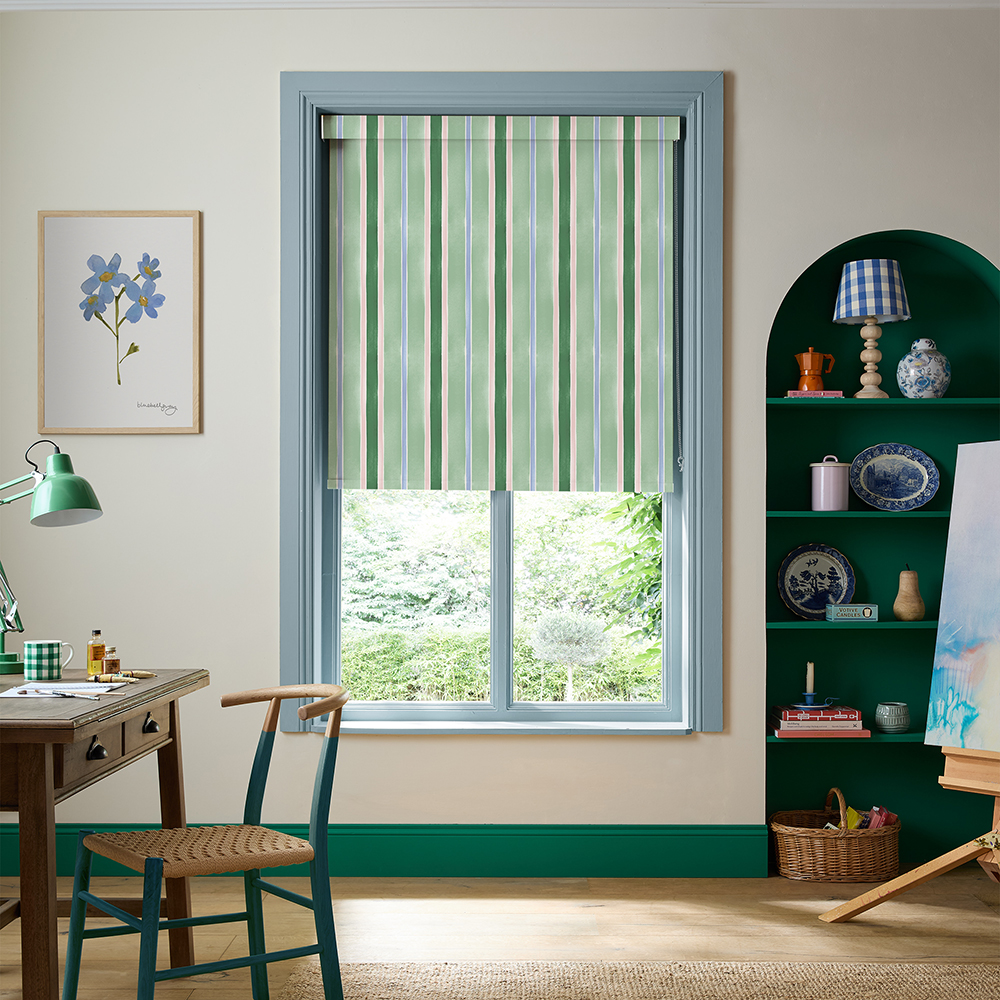 Seaside Stripe Seaglass Roller Blind