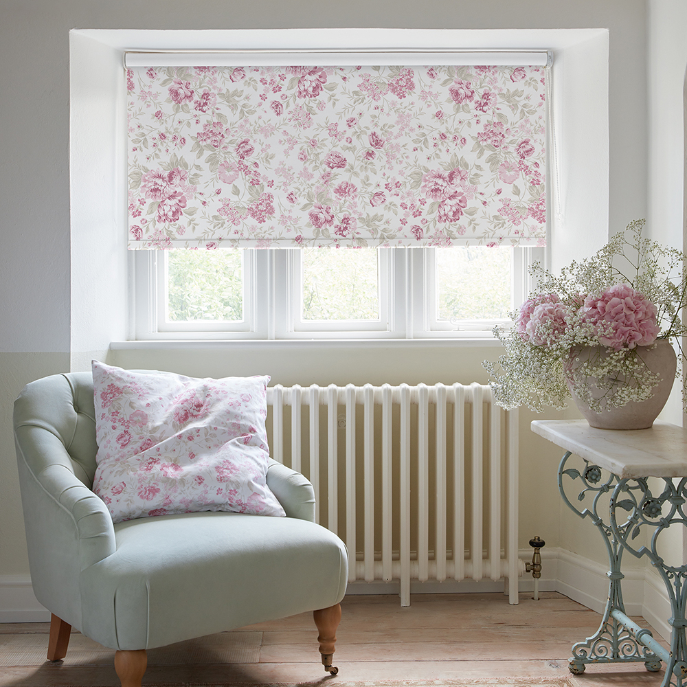 Romantic Rose Pink Roller Blind