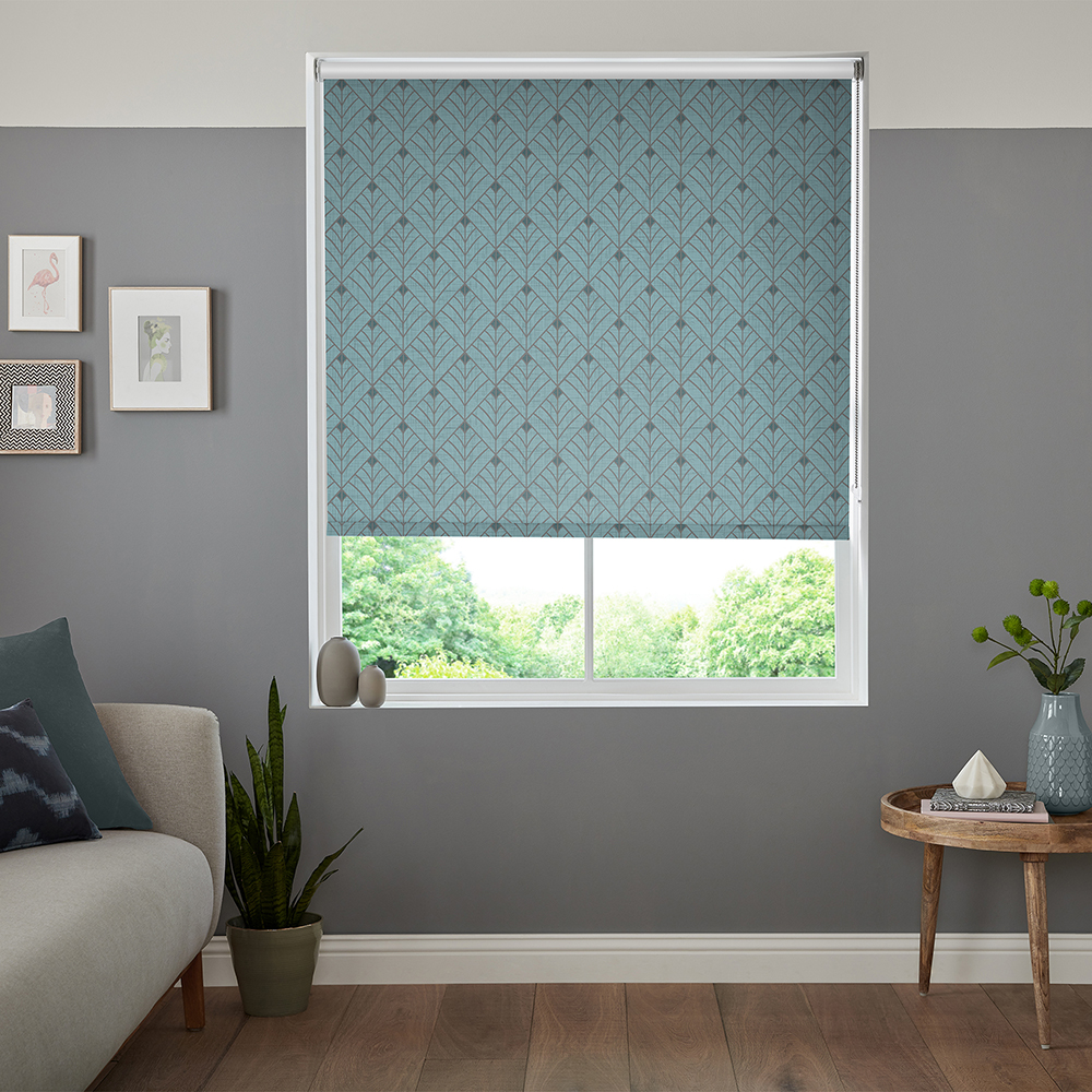 Diamonds Aqua Roller Blind