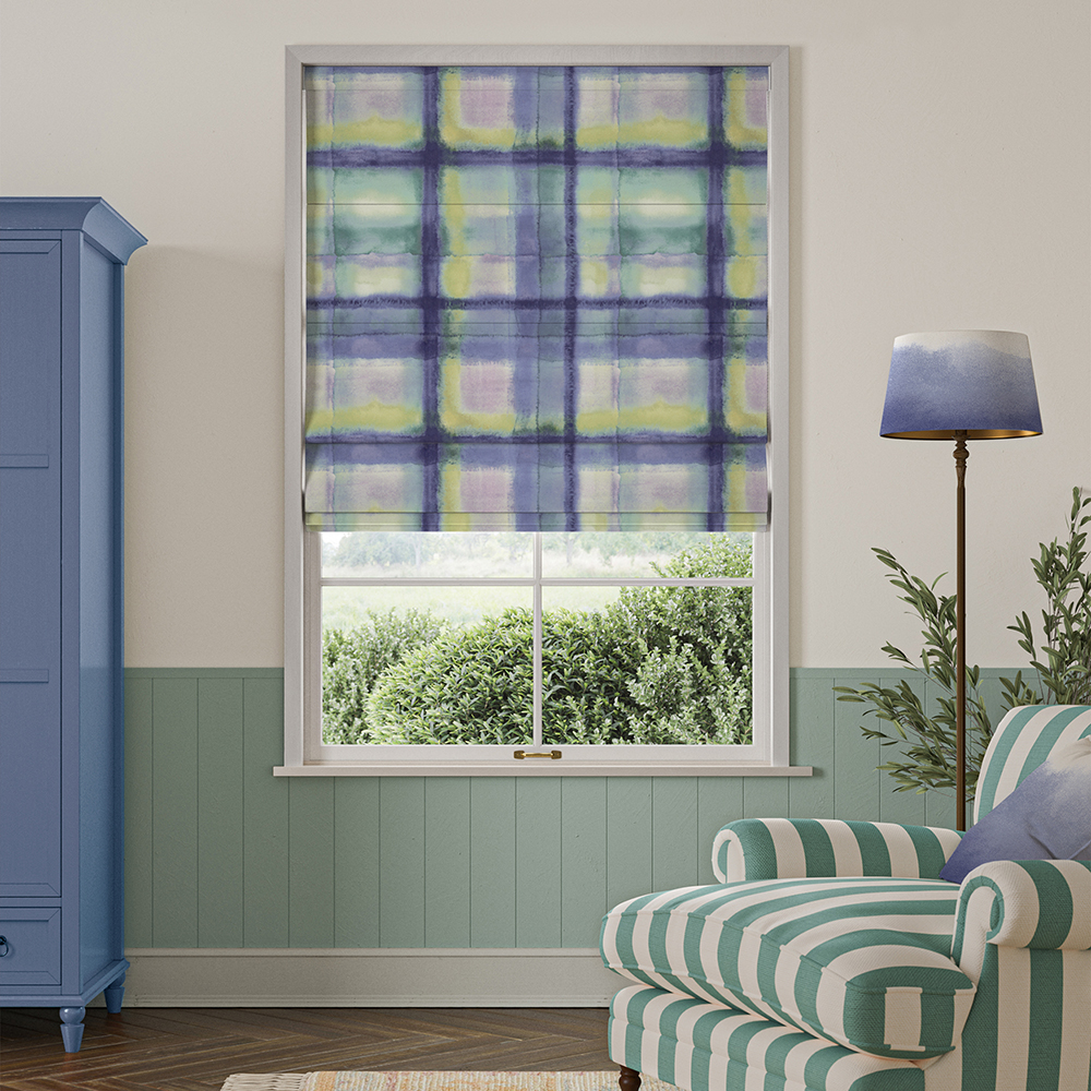 Tartan Heather Roman Blind