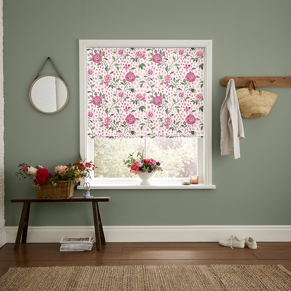 Tea Rose Pink Roman Blind
