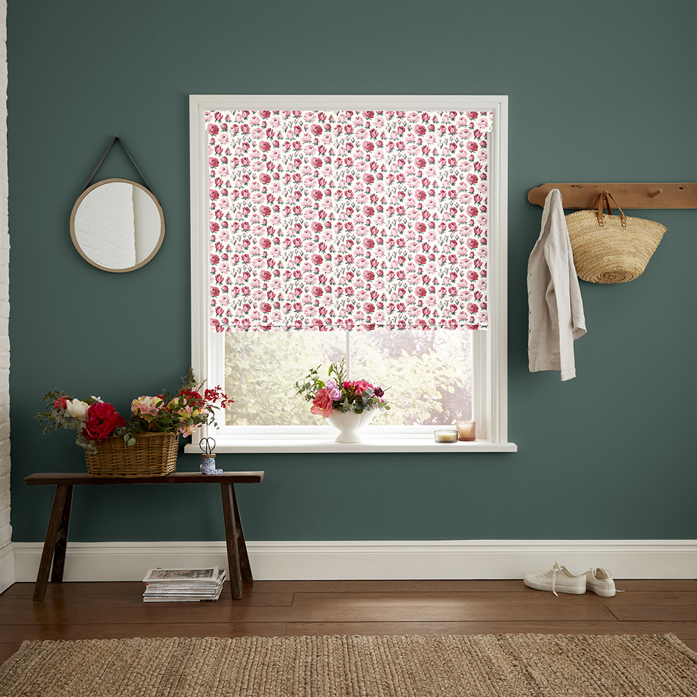 Rose Buds Pink & Red Roman Blind