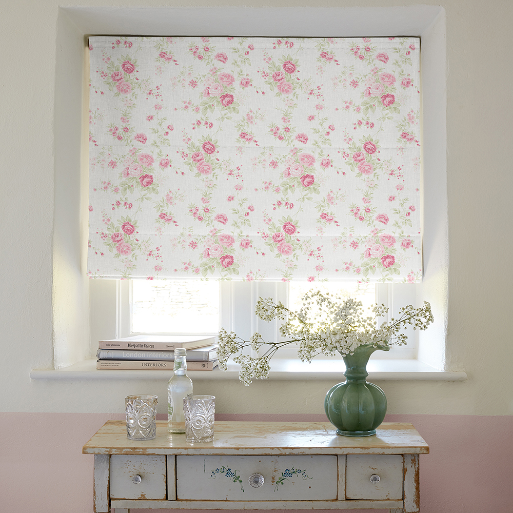 Wildflower Rose Roman Blind