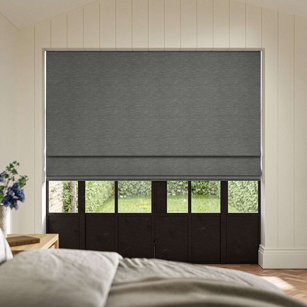 Curtis Graphite Roman Blind